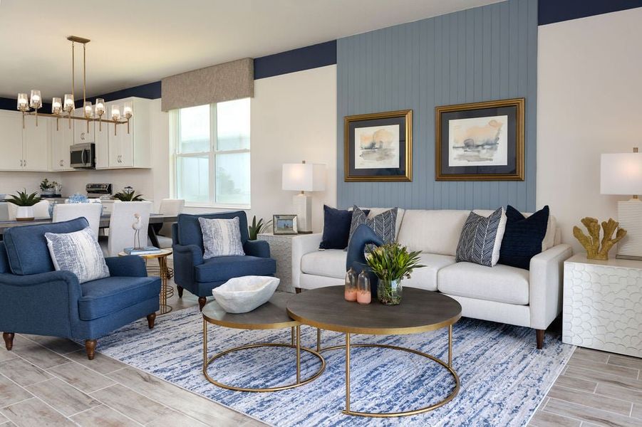 Representative furnished interior of a home built from the Margate II by Park Square Residential in Brighton, Venice (Image 6).