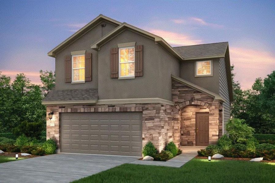 Pulte Homes, Gordon elevation D, rendering