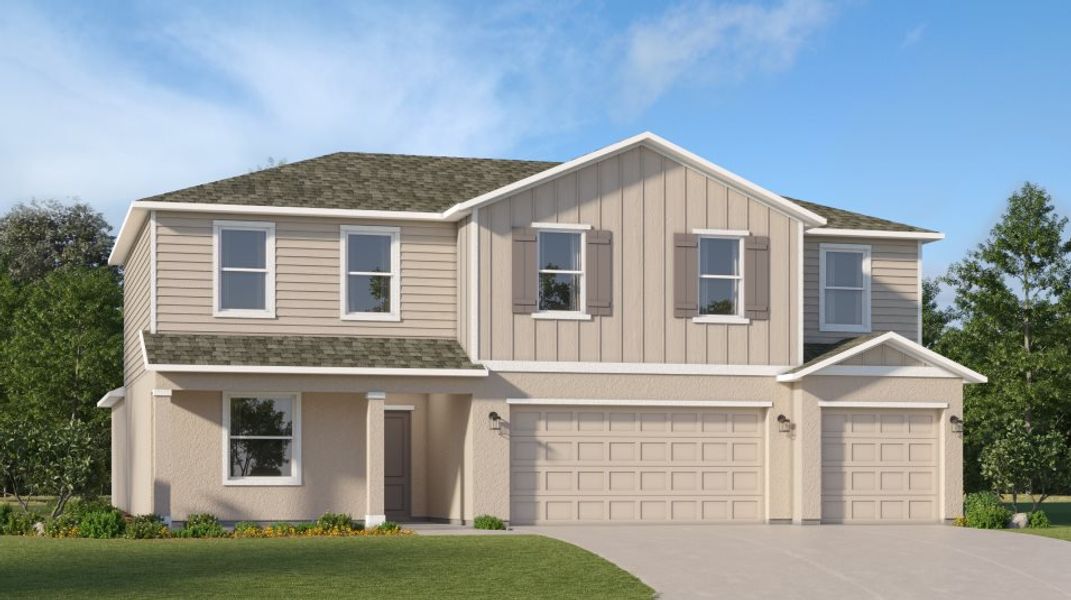 A farmhouse-inspired exterior A farmhouse-inspired exterior