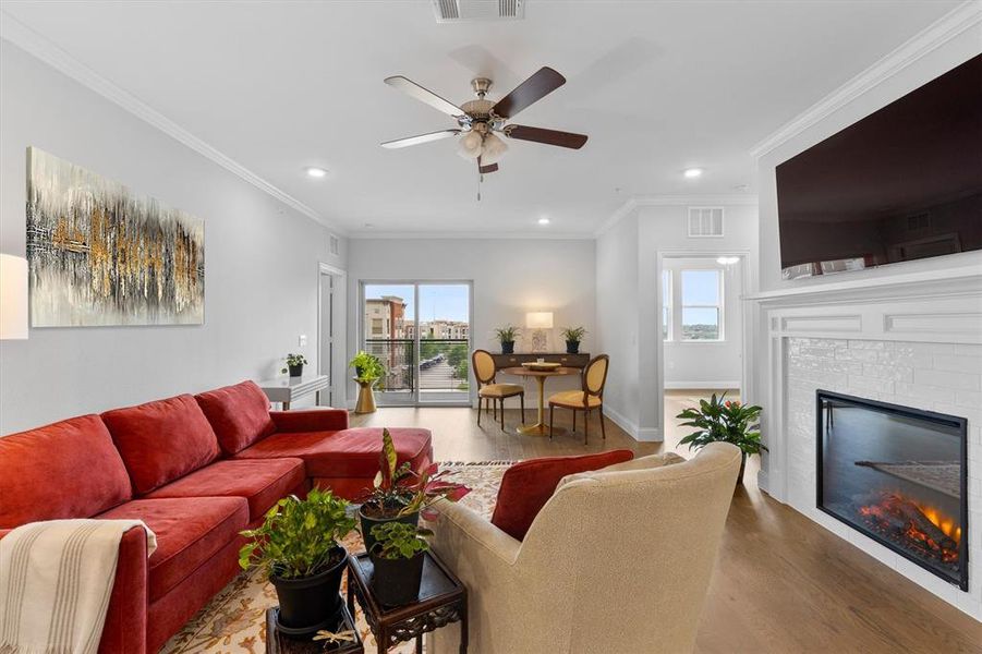 Furnished interior view inside a new home in Gatherings® at Twin Creeks, Allen (Image 28).