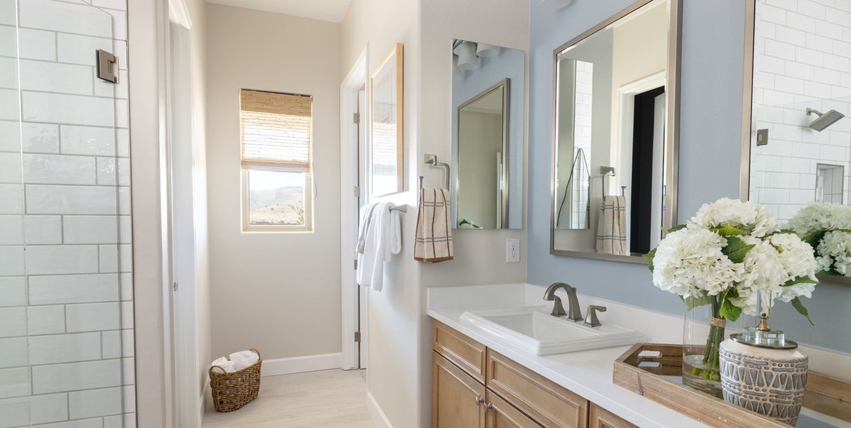 Furnished interior view inside a new home in Horizon at The Dells, Prescott (Image 14). Furnished interior view inside a new home in Horizon at The Dells, Prescott (Image 14).