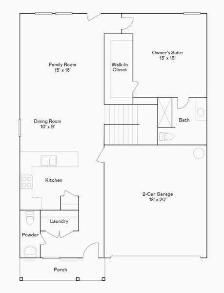 2D floor plan layout of this home in The Grand Prairie, Hockley, TX (Image 4).