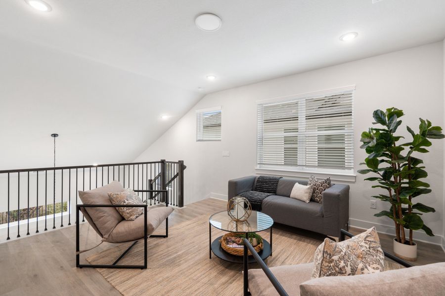 Furnished interior view inside a new home in Foxfield, Austin (Image 16). Furnished interior view inside a new home in Foxfield, Austin (Image 16).