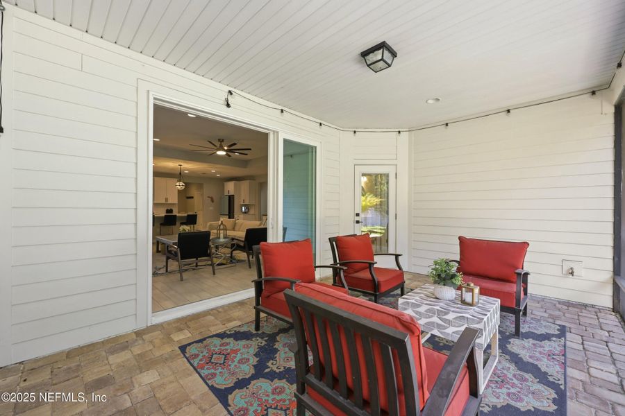Exterior details and patio area of a home in Silver Landing at SilverLeaf, St. Augustine (Image 4).