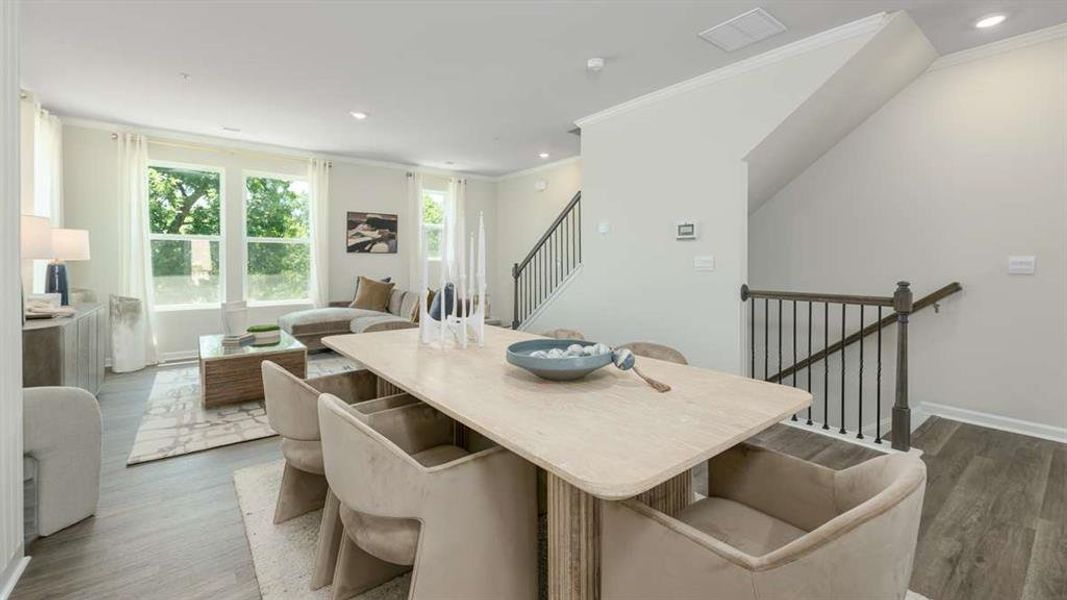 Furnished interior view inside a new home in Townes at Asbury, Hapeville (Image 18).