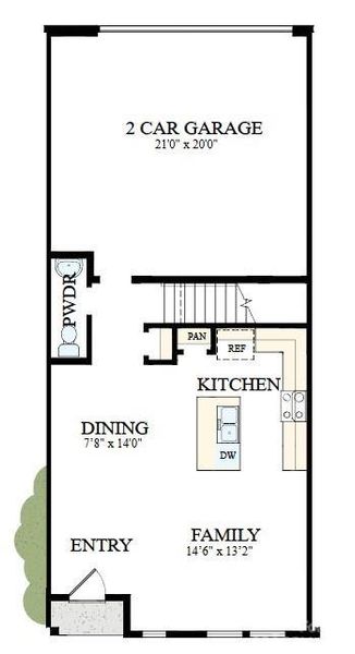 1st floor - 9 ft. ceilings