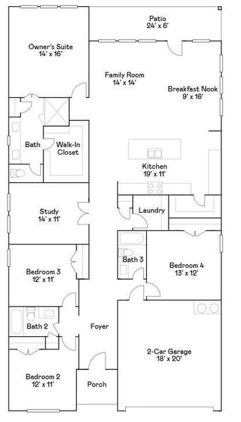 2D floor plan layout of this home in The Preserve at Rosenberg: Richmond Collection, Rosenberg, TX (Image 3). 2D floor plan layout of this home in The Preserve at Rosenberg: Richmond Collection, Rosenberg, TX (Image 3).