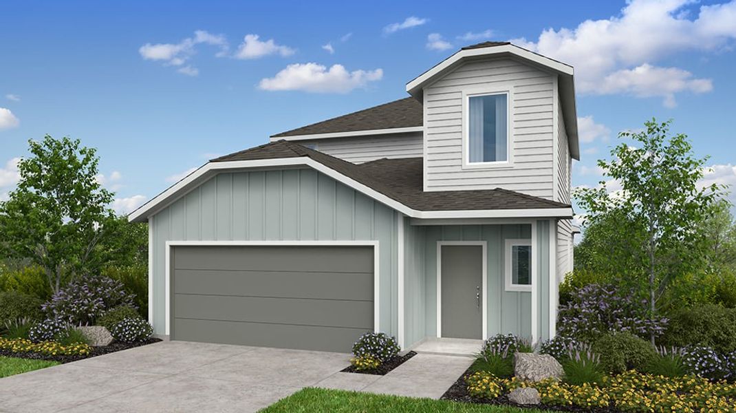 Representative exterior photo of a completed home built from the Hawk by Taylor Morrison in Longview 40s, Del Valle, TX (Image 22).