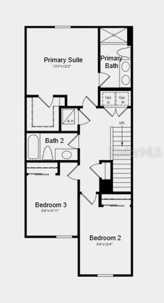 2D floor plan layout of this home in The Towns at Tiburon, Nokomis, FL (Image 3).