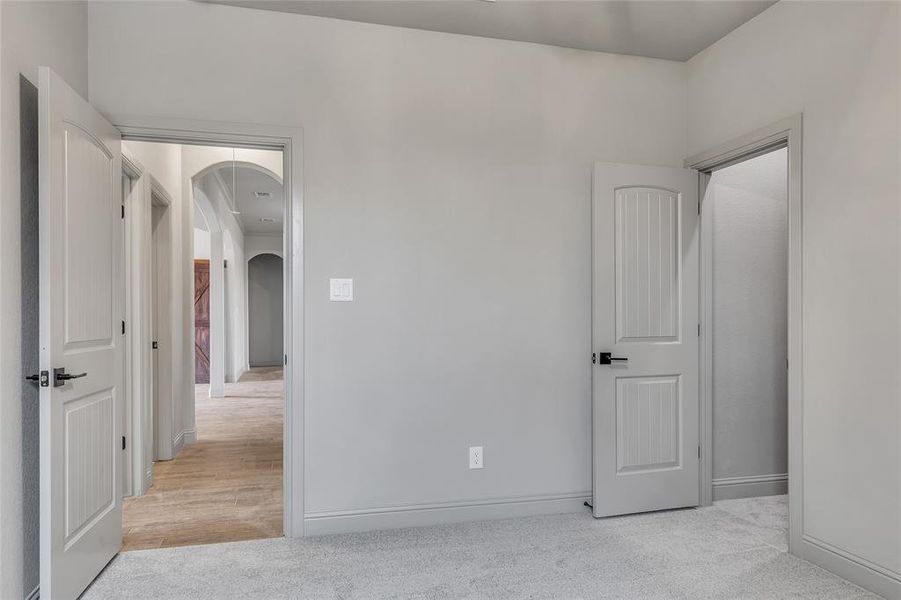 Spare room featuring light wood-type flooring