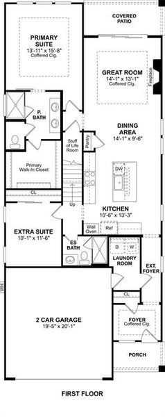 2D floor plan layout of this home in Heath Golf & Yacht Villas, Heath, TX (Image 3).
