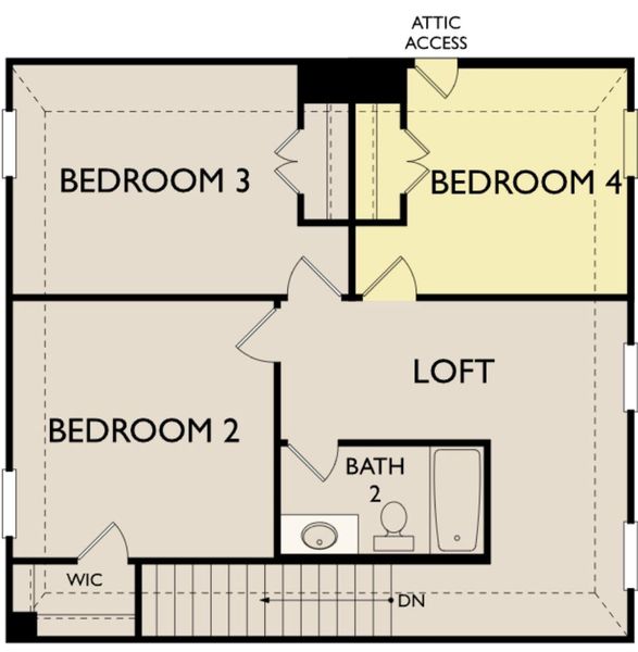 2D floor plan layout of this home in Lariat, Liberty Hill, TX (Image 4).
