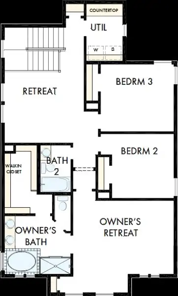 2D floor plan layout of this home in Goodnight Ranch, Austin, TX (Image 3). 2D floor plan layout of this home in Goodnight Ranch, Austin, TX (Image 3).