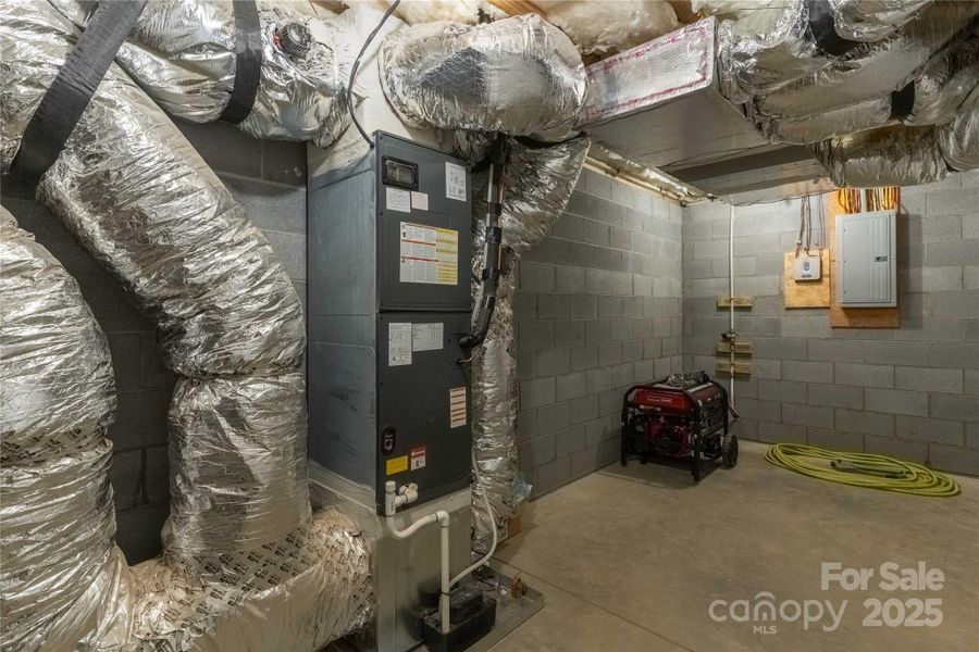 Mechanical room, with 3000 Watt Generator