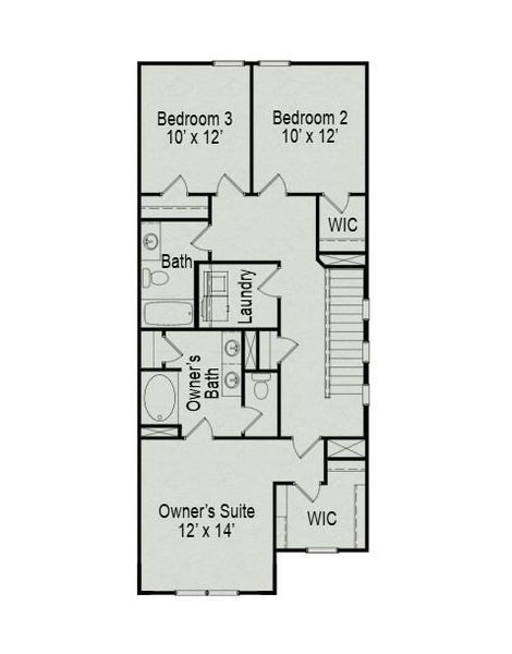 Second floor features additional windows by stairs, walk in shower in owner's suite, large walk in closet in owner's suite.  Walk in laundry room and 9' ceilings.