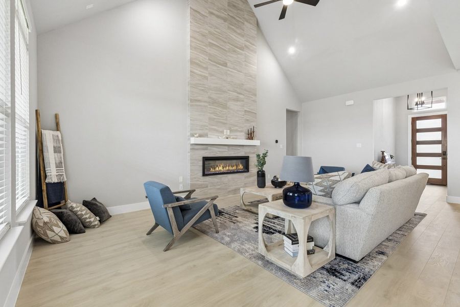 Representative furnished interior of a home built from the The Quartz by Lillian Custom Homes in Peaks at Lone Elm, Waxahachie (Image 11). Representative furnished interior of a home built from the The Quartz by Lillian Custom Homes in Peaks at Lone Elm, Waxahachie (Image 11).