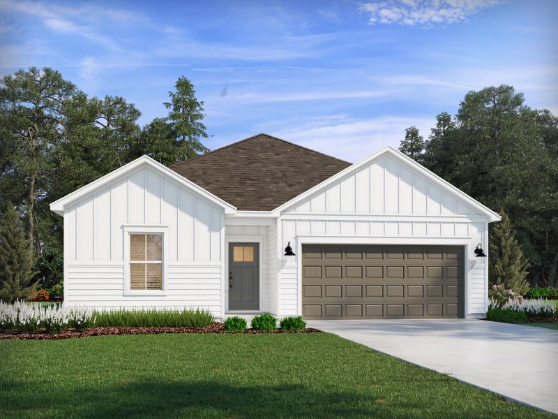 Representative exterior photo of a completed home built from the Newport by Meritage Homes in River Ridge, Clarksville, TN (Image 10).