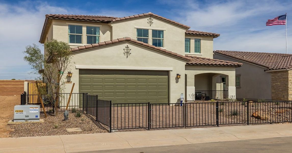 Representative exterior photo of a completed home built from the Camelback by William Ryan Homes in Alta Vida at Westpark, Buckeye, AZ (Image 23).