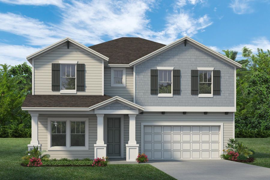 Representative exterior photo of a completed home built from the Merritt by Rockwell Homes in Grassmere, Zellwood, FL (Image 2). Representative exterior photo of a completed home built from the Merritt by Rockwell Homes in Grassmere, Zellwood, FL (Image 2).
