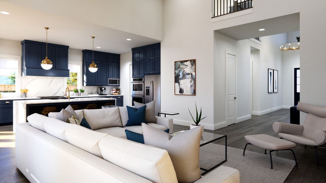 Representative furnished interior of a home built from the Brenham III by Southgate Homes in Eliana, McKinney (Image 5).