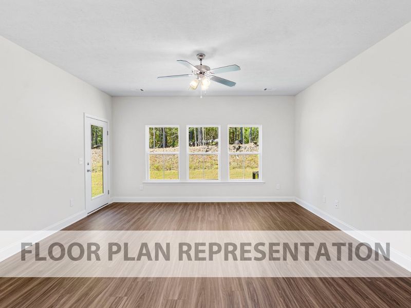 Representative unfurnished interior of a home built from the Macon 2-Bedroom by Ivey Homes in Caroleton Townhomes, Grovetown (Image 11).