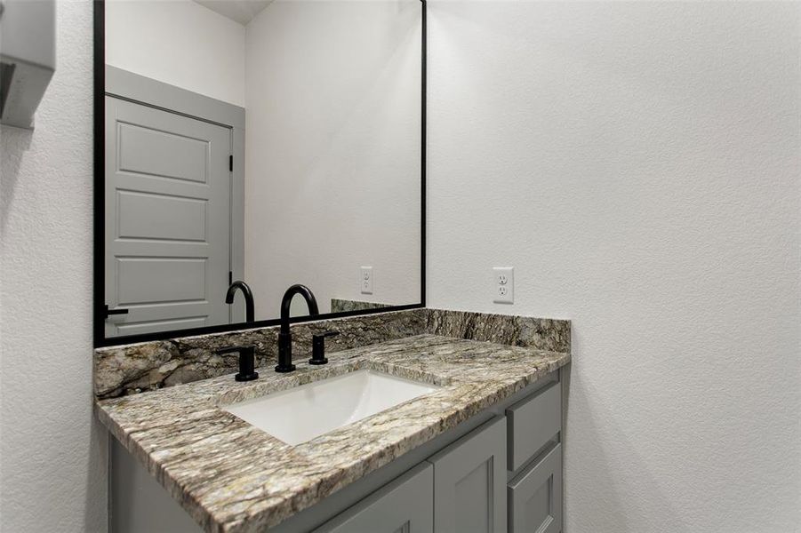 Bathroom featuring vanity