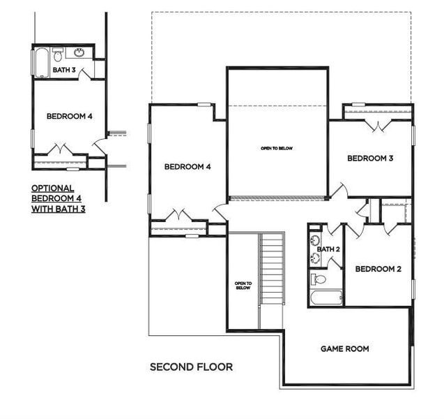 2D floor plan layout of this home in Stone Creek Ranch, Hockley, TX (Image 3).