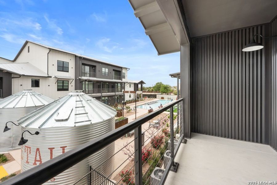 Exterior details and patio area of a home in , New Braunfels (Image 24).