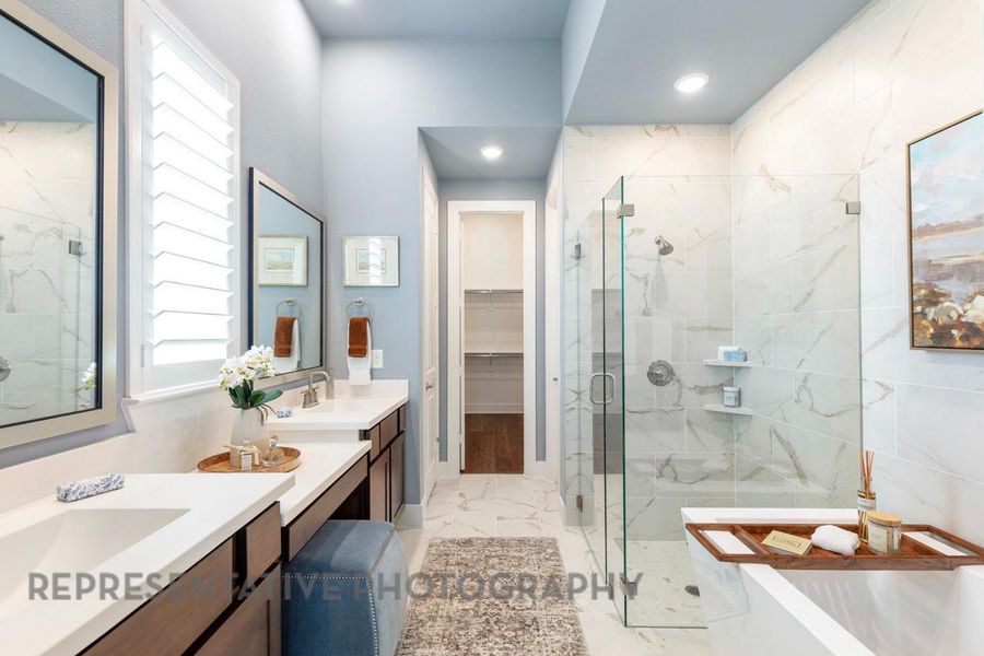 Furnished interior view inside a new home in 6 Creeks at Waterridge, Kyle (Image 32).