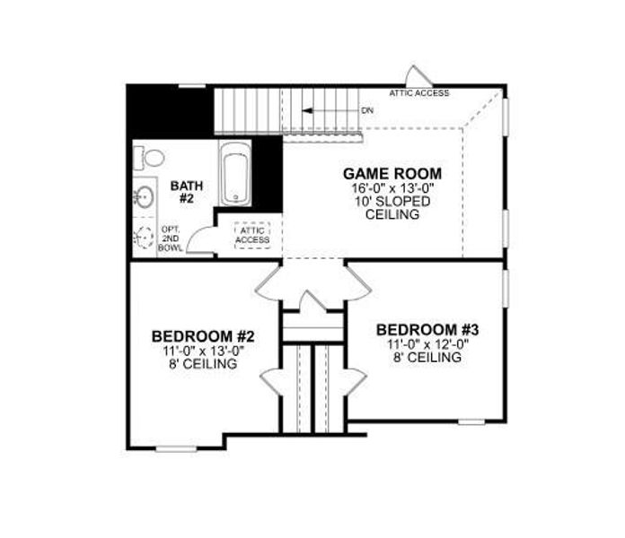 2D floor plan layout of this home in Sorella, Tomball, TX (Image 5).