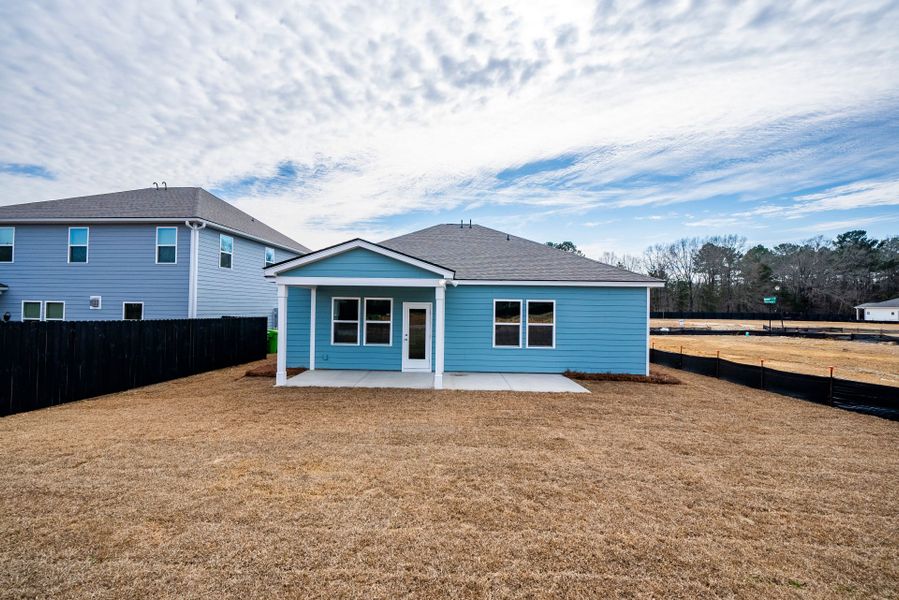 Exterior details and patio area of a home in Monroe Preserve, Chapin (Image 3).