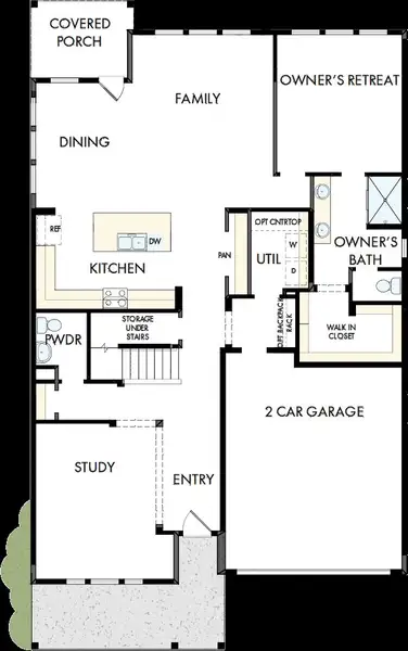 2D floor plan layout of this home in Hidden Springs - The Village Collection, Smyrna, TN (Image 2).
