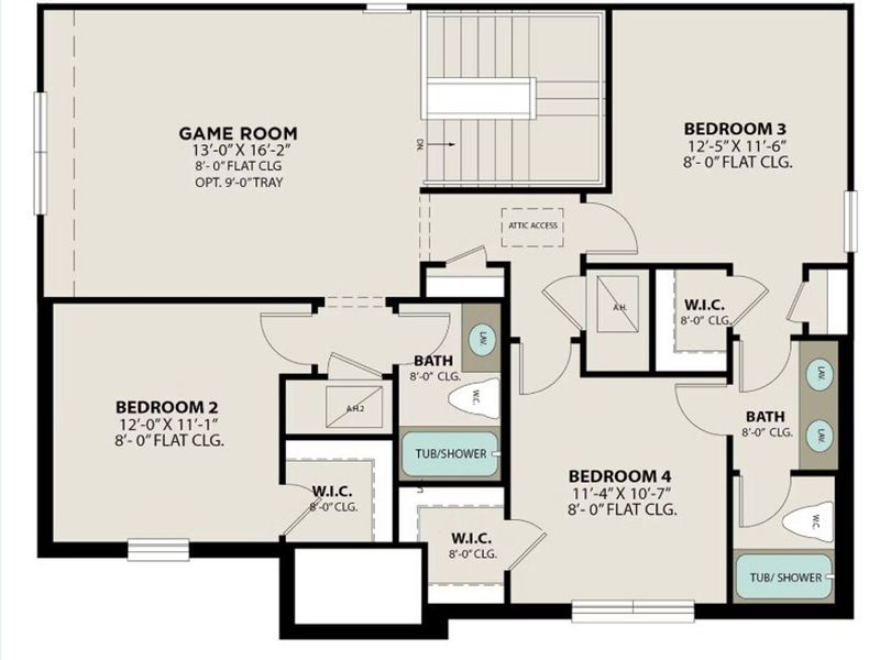 2D floor plan layout of this home in Horizon Pointe, Converse, TX (Image 7). 2D floor plan layout of this home in Horizon Pointe, Converse, TX (Image 7).