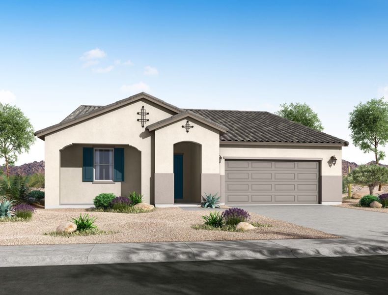 Representative exterior photo of a completed home built from the Ash by William Ryan Homes in Silver Cross, San Tan Valley, AZ (Image 5). Representative exterior photo of a completed home built from the Ash by William Ryan Homes in Silver Cross, San Tan Valley, AZ (Image 5).