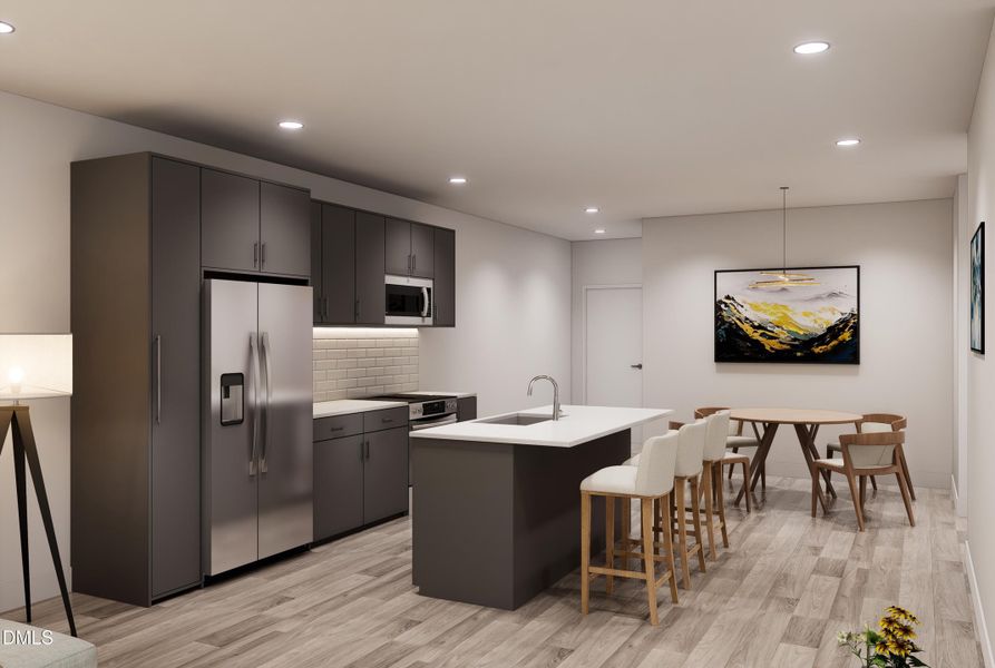 Kitchen and Dining - Gray Cabinets Kitchen and Dining - Gray Cabinets