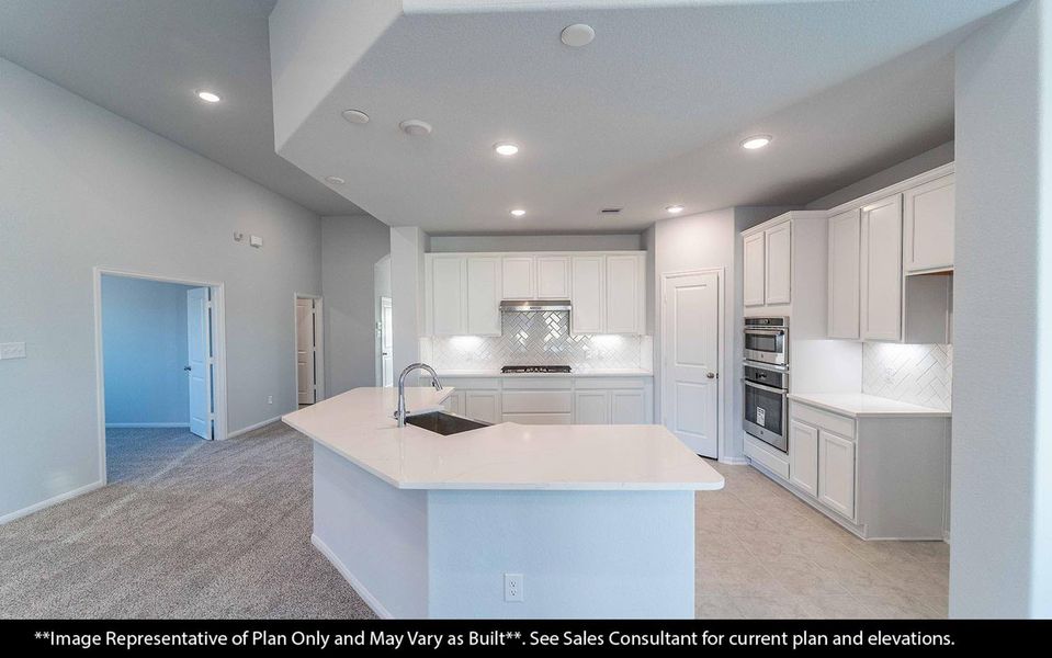 Another view that captures the kitchen’s spaciousness and thoughtful design, complemented by elegant wood-like vinyl floors that add warmth and easy care. The open layout makes it easy to move, cook, and connect with guests or family nearby.  Granite countertops!  **Image Representative of Plan Only and May Vary as Built**.