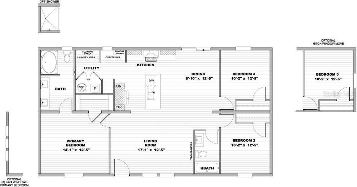 2D floor plan layout of this home in , Satsuma, FL (Image 3).