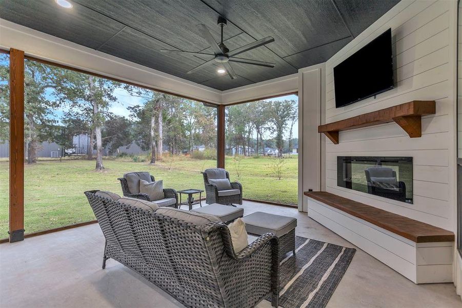 View of back yard from sunroom. View of back yard from sunroom.