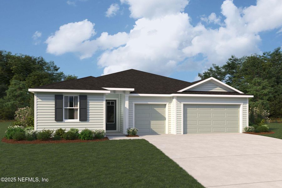 Front exterior of a new home in RiverTown - Forest, St. Johns, FL, highlighting curb appeal (Image 7).
