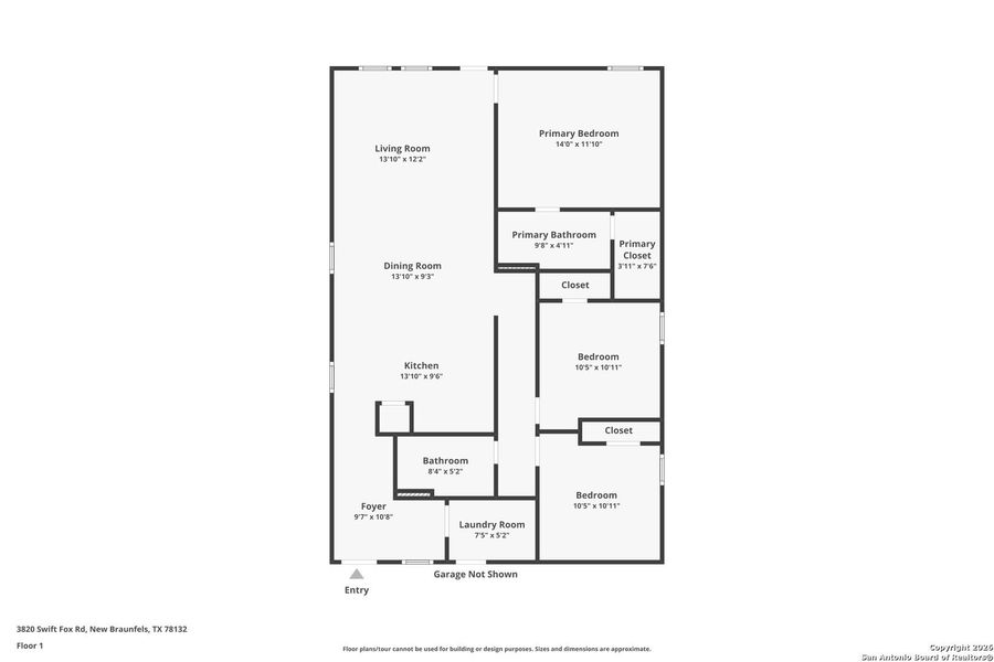 2D floor plan layout of this home in , New Braunfels, TX (Image 3).