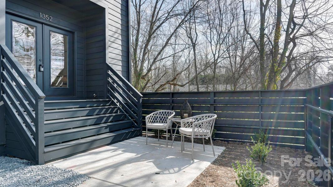 Exterior details and patio area of a home in , Charlotte (Image 2). Exterior details and patio area of a home in , Charlotte (Image 2).