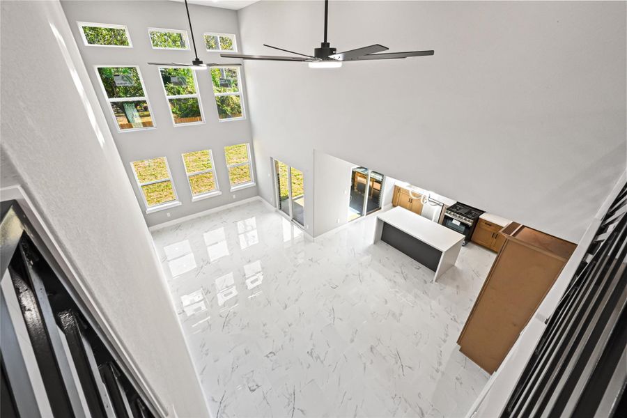 view of the livingroom from second floor