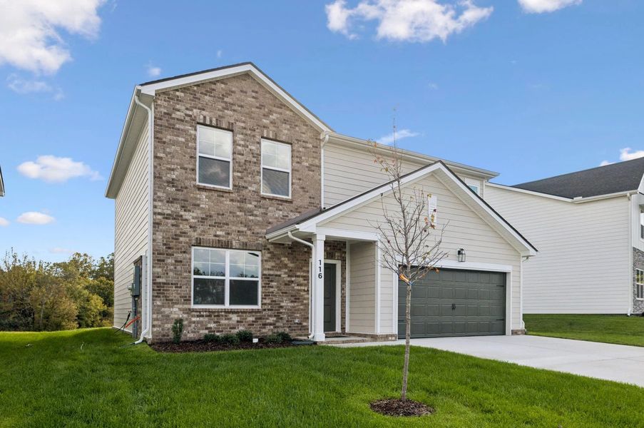 Front exterior of a new home in Ascent at Arbor Ridge, La Vergne, TN, highlighting curb appeal (Image 18).
