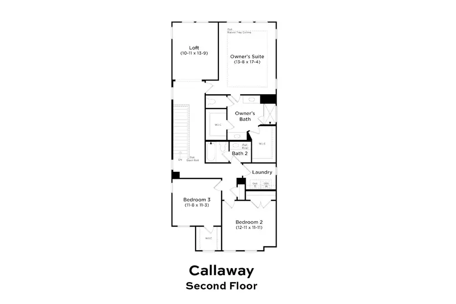 2D floor plan layout of this home in Station Pointe, Angier, NC (Image 4).