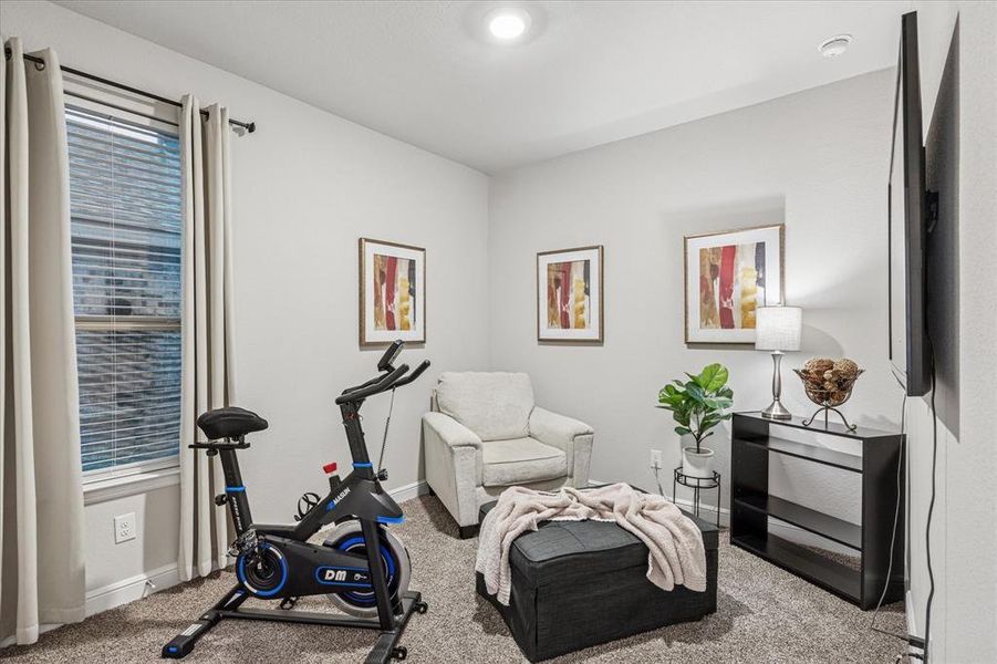 Bedroom No. 2 being used as a workout room Bedroom No. 2 being used as a workout room