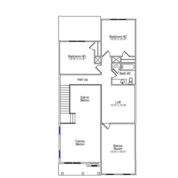 2D floor plan layout of this home in Ovation at Sweetbrier, Durham, NC (Image 3).