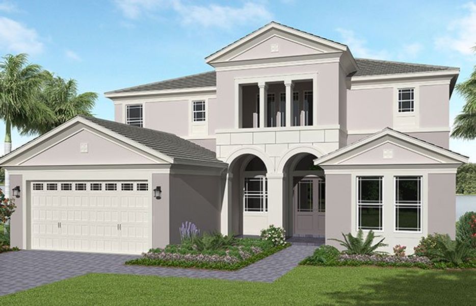 Representative exterior photo of a completed home built from the Kestrel Grand by Minto Communities in Westlake, Loxahatchee, FL (Image 2). Representative exterior photo of a completed home built from the Kestrel Grand by Minto Communities in Westlake, Loxahatchee, FL (Image 2).