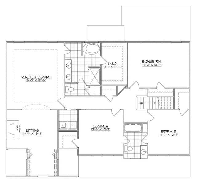 2D floor plan layout for the Naples by Designer Homes of Georgia in Austin Heights, North Augusta, SC (Image 3).