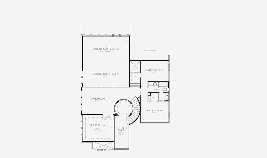 2D floor plan layout for the 3396W by Perry Homes in Hidden Canyon 55', San Antonio, TX (Image 4).