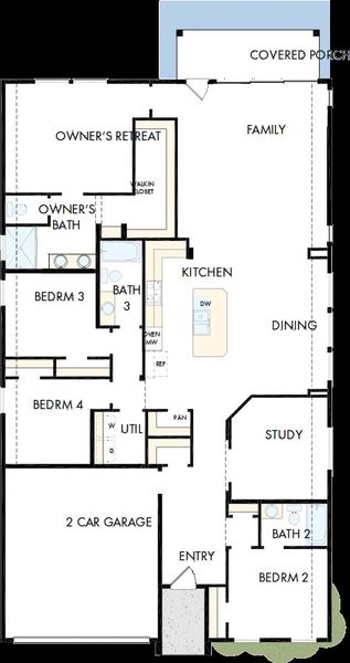 2D floor plan layout of this home in Sandbrock Ranch, Aubrey, TX (Image 2). 2D floor plan layout of this home in Sandbrock Ranch, Aubrey, TX (Image 2).